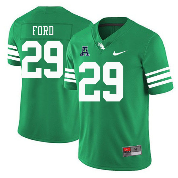 #29 Blake Ford North Texas Mean Green College Football Jerseys Stitched-Green